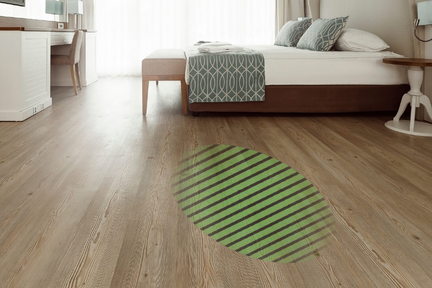 Fußboden Speicherheizung mit Infrarot-Heizfolien im Schlafzimmer von CILING Infrarot-Heizsysteme